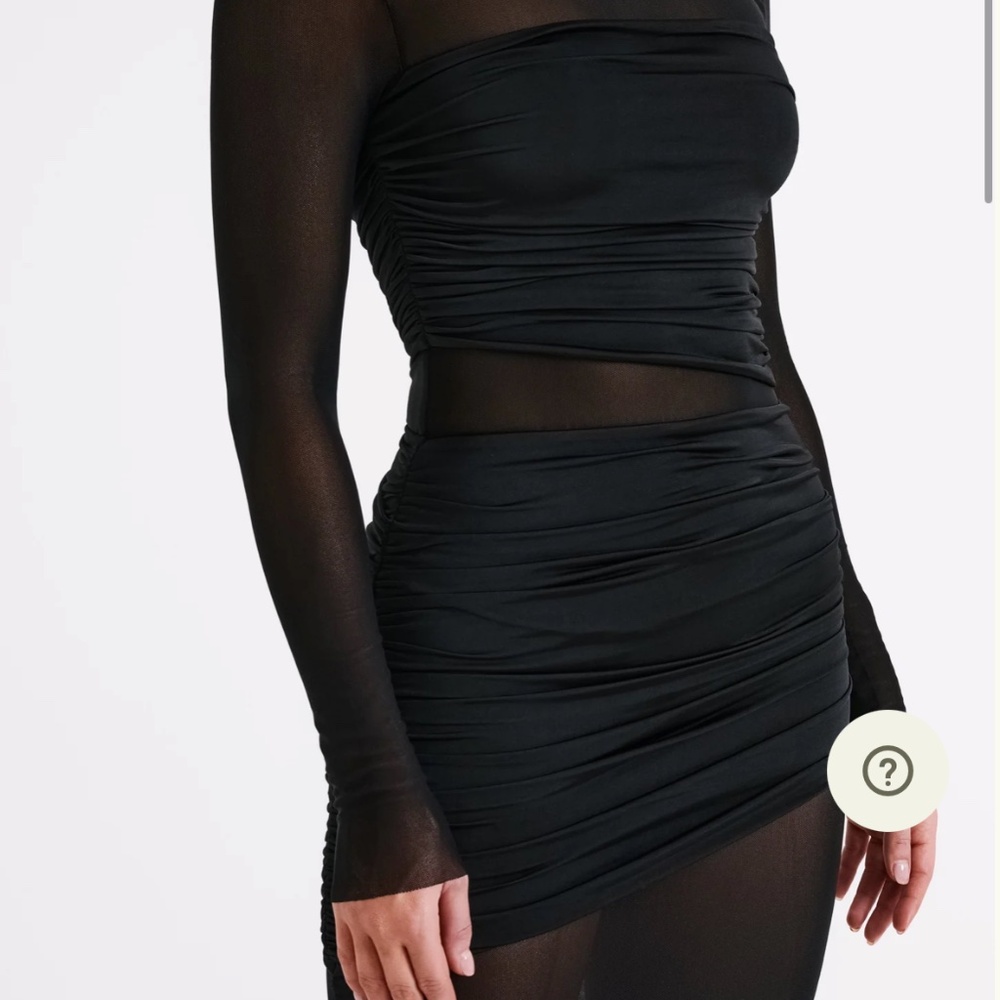 Sheer Long Sleeve Black Mesh Maxi Dress - Picture 2 of 7